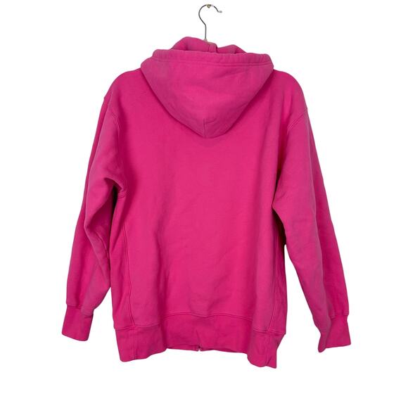 NWT Aritzia TNA Cozy Fleece Boyfriend Zip-Up Hoodie in Cosmo Pink Size XS - Picture 2 of 5